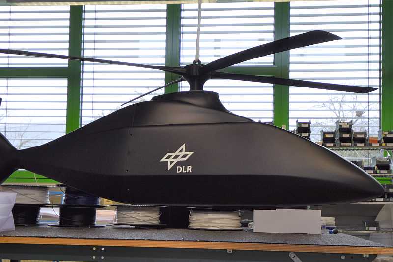 3D-Druck Windkanalmodell Hubschrauber für die DLR produziert.